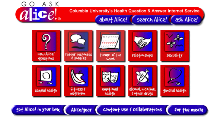 Original Go Ask Alice! site image
