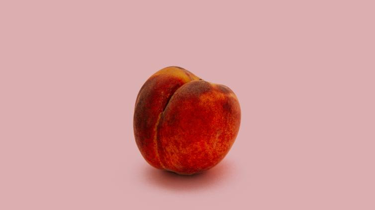 Peach against pink background
